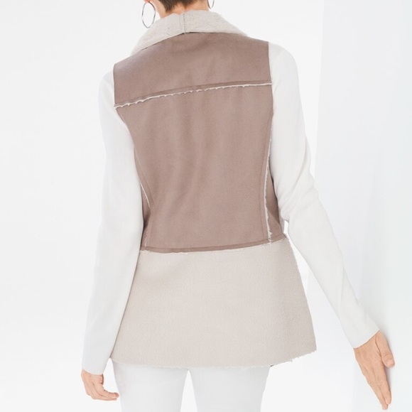 CHICOS Shearling Vest - Picture 2 of 7